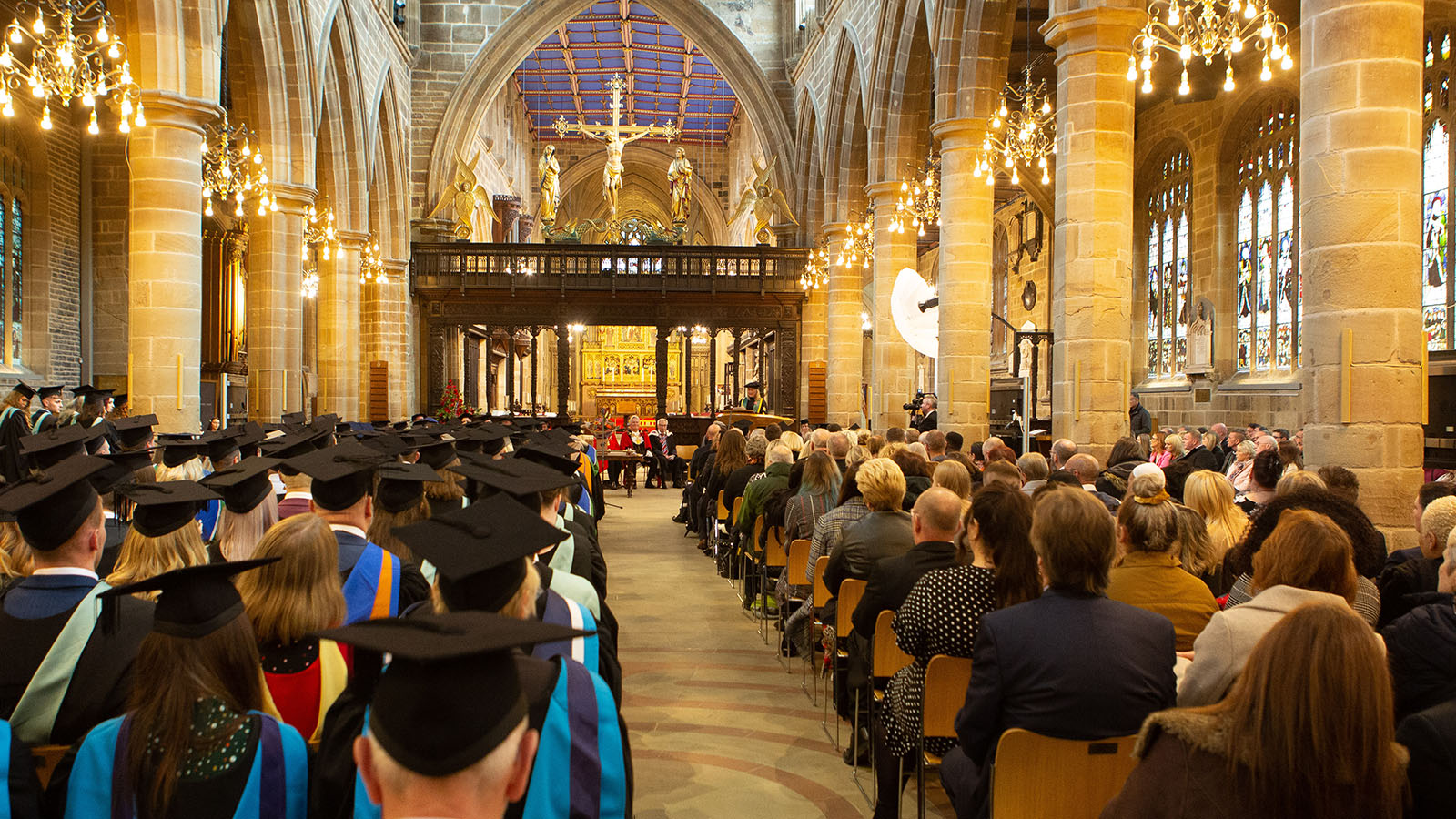 Graduates and guests in Wakefield Cathedral
