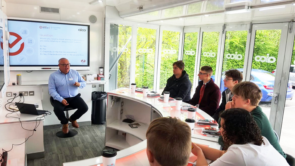 Students at Aico’s headquarters