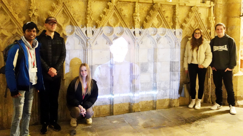Students in Selby Abbey 