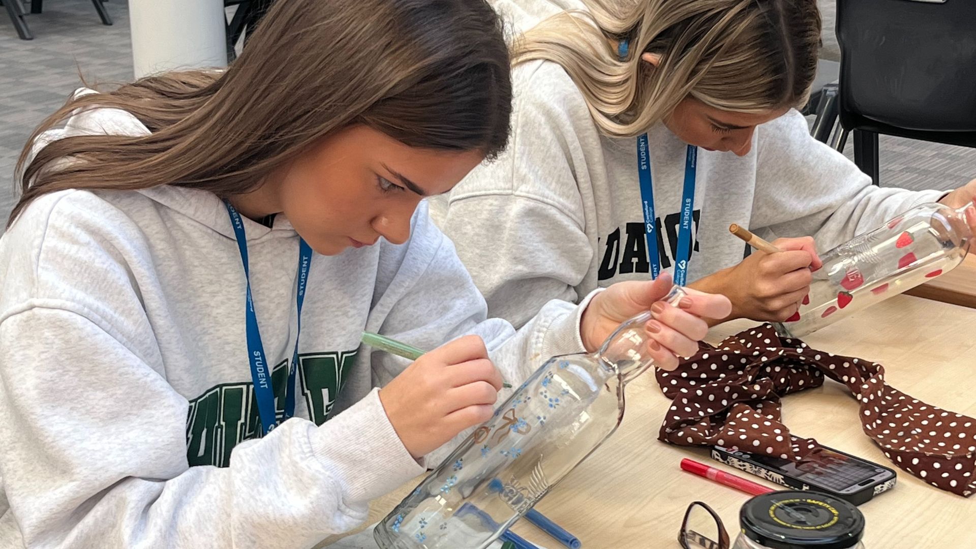 Students taking part in upcyling workshop