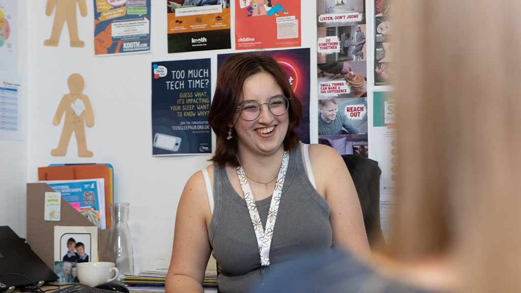 A student in the Students’ Union office