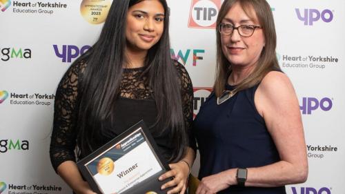 Student with their award 