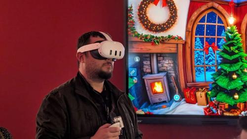 Student using VR headset 