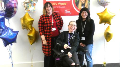 Kizzy Wade after winning her national award 