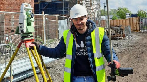 Construction Student Adam on site
