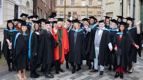 Graduates in cap and gowns