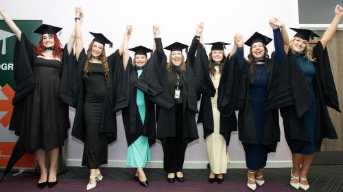 Graduates celebrating their graduation day