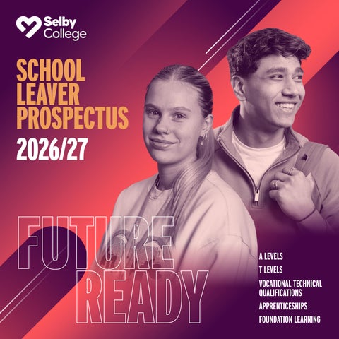 Selby College - School Leaver Prospectus 2025/26 publication cover
